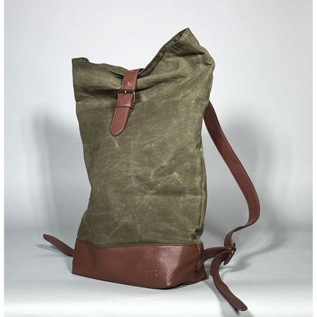 canvas and leather business backpack The Timber Trek" Retro Vintage Waxed Canvas Laptop Backpack  Western  Leather Goods